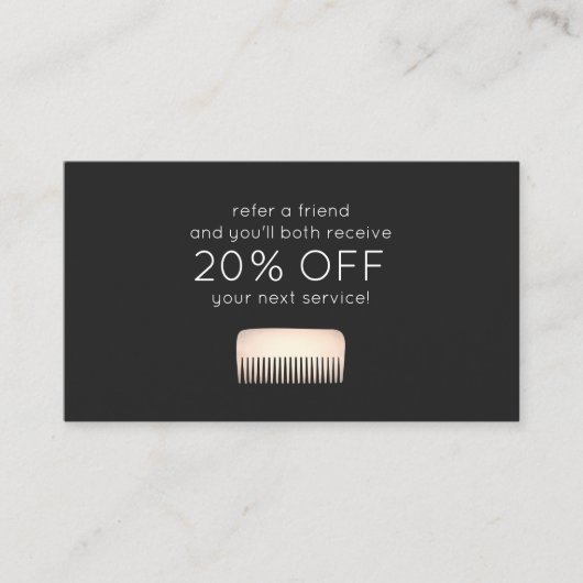 美容師金ゴールドコーム顧客紹介 紹介カード (正面)