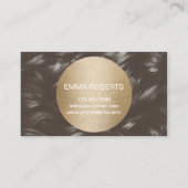 美容師金ゴールドサークルブラウンヘアバックグラウンド 名刺 (裏面)