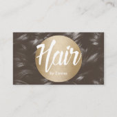 美容師金ゴールドサークルブラウンヘアバックグラウンド 名刺 (正面)
