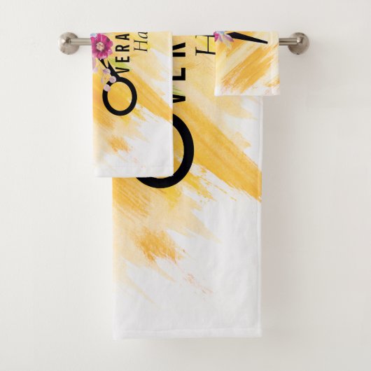 美容師金ゴールドシザーおよび美しいサロンフローラ バスタオルセット (インサイチュ)