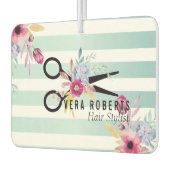 美容師金ゴールドシザーと美しいストライプフローラ カーエアーフレッシュナー (左)