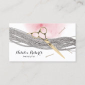 美容師金ゴールドシザーウオータカラー美しいサロン 名刺 (正面)