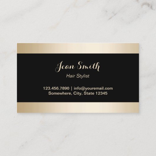 美容師金ゴールドシザークラスゼブラストライプ 名刺 (裏面)