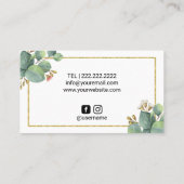 美容師金ゴールドシザーサロンエレガント葉 名刺 (裏面)