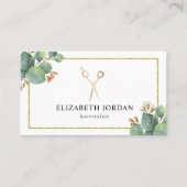 美容師金ゴールドシザーサロンエレガント葉 名刺 (正面)