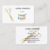 美容師金ゴールドシザースクエレガントリプト 名刺 (正面/裏面)