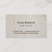 美容師金ゴールドシザータイポグラフィリエレガントネン 名刺 (裏面)