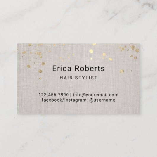 美容師金ゴールドシザータイポグラフィリエレガントネン 名刺 (裏面)
