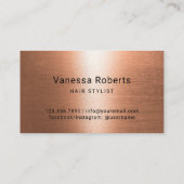 美容師金ゴールドシザータイポグラフィ銅 名刺 (裏面)