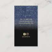 美容師金ゴールドシザーネイビーブルーブラックグラデーション 名刺 (裏面)