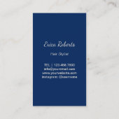 美容師金ゴールドシザーネイビーブルーミニマスリット 名刺 (裏面)