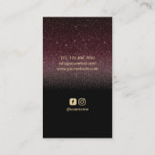 美容師金ゴールドシザーバーガンディーレッドグラデーションブラック 名刺 (裏面)