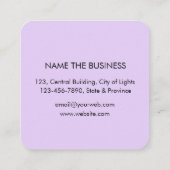 美容師金ゴールドシザーパープルエレガントサロン スクエア名刺 (裏面)