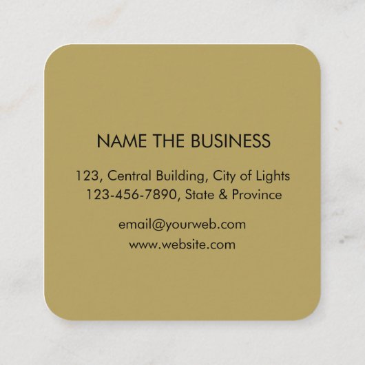 美容師金ゴールドシザーパープルムーンサロン スクエア名刺 (裏面)