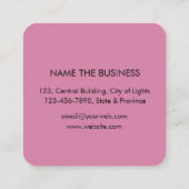 美容師金ゴールドシザーピンクエレガントサロン スクエア名刺 (裏面)