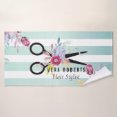 美容師金ゴールドシザーフローラと美しいサロン バスタオル (バスタオル)