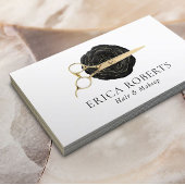 美容師金ゴールドシザーブラックバラ美しいサロン 名刺