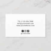 美容師金ゴールドシザーブラックバラ美しいサロン 名刺 (裏面)