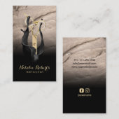 美容師金ゴールドシザーブラック&ボルンズサロン 名刺 (正面/裏面)