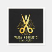 美容師金ゴールドシザープロフェッショナルサロン スタンダードカクテルナプキン (正面)