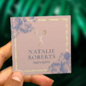 美容師金ゴールドシザーボタニカルダスティーバラ スクエア名刺