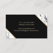 美容師金ゴールドシザーマモダンーブルヘアサロン 名刺 (裏面)