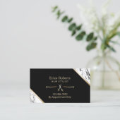 美容師金ゴールドシザーマモダンーブルヘアサロン 名刺 (スタンド正面)