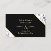 美容師金ゴールドシザーマモダンーブルヘアサロン 名刺 (正面)