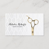 美容師金ゴールドシザーマモダンーブルヘアサロン 名刺 (正面)