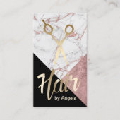 美容師金ゴールドシザーマモダンーブルヘアサロン 名刺 (正面)