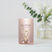 美容師金ゴールドシザーモダンバラ金ゴールドスプラッシュ 名刺 (スタンド正面)