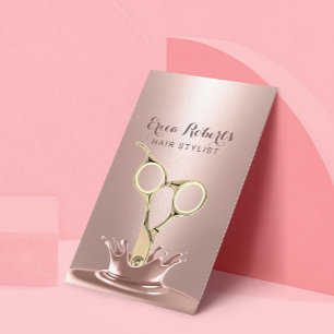 美容師金ゴールドシザーモダンバラ金ゴールドスプラッシュ 名刺