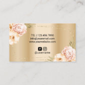 美容師金ゴールドシザーモダンフローラ 名刺 (裏面)