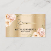 美容師金ゴールドシザーモダンフローラ 名刺 (正面)