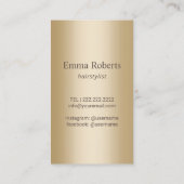 美容師金ゴールドシザーラグジュアリーパープルサロン 名刺 (裏面)