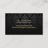 美容師金ゴールドシザーリモダンーパードサロン 名刺 (裏面)