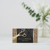 美容師金ゴールドシザーリモダンーパードサロン 名刺 (スタンド正面)
