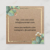 美容師金ゴールドシザーリーフ素朴クラフト スクエア名刺 (裏面)