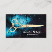 美容師金ゴールドシザーレインウィンドウサロン 名刺 (正面)