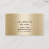 美容師金ゴールドシザーロゴクラッシリーレザー 名刺 (裏面)