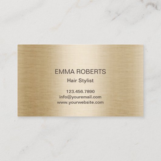美容師金ゴールドシザーロゴクラッシリーレザー 名刺 (裏面)