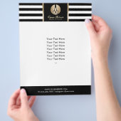 美容師金ゴールドシザーロゴモダン美しいサロン チラシ (手)