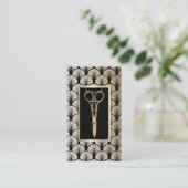 美容師金ゴールドシザーヴィンテージアールデコ 名刺 (スタンド正面)