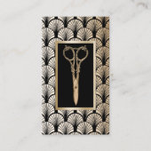 美容師金ゴールドシザーヴィンテージアールデコ 名刺 (正面)
