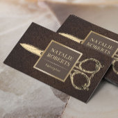 美容師金ゴールドシザーヴィンテージダマスク 名刺