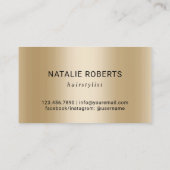 美容師金ゴールドシザー美しいサロンブラック金ゴールド 名刺 (裏面)