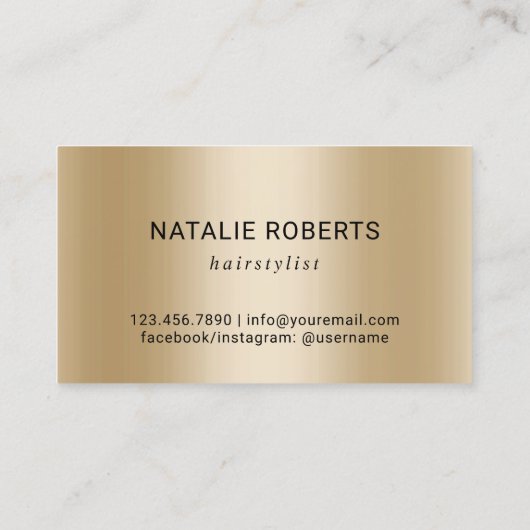 美容師金ゴールドシザー美しいサロンブラック金ゴールド 名刺 (裏面)