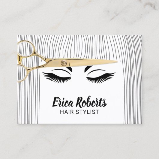 美容師金ゴールドシザー&ガールヘアサロン 名刺 (正面)