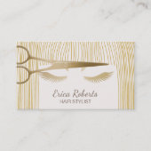 美容師金ゴールドシザー&ガール美しいサロン 名刺 (正面)