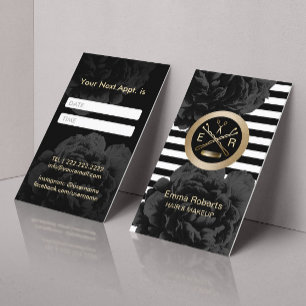 美容師金ゴールドシザー&コームアポイントメント 予約カード